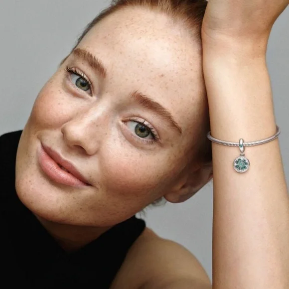 NWOT Lucky Four Leaf Clover Dangle Charm Sterling Silver 925 - Picture 6 of 15